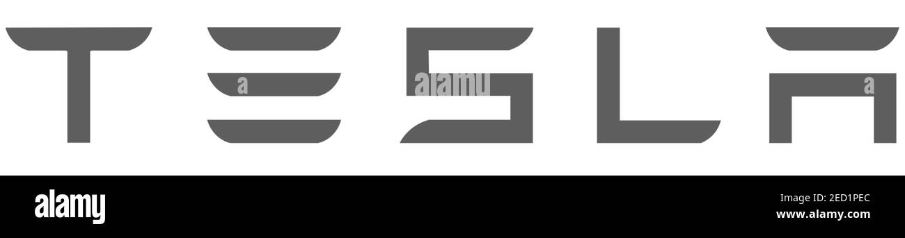 Logo, Tesla Stockfoto