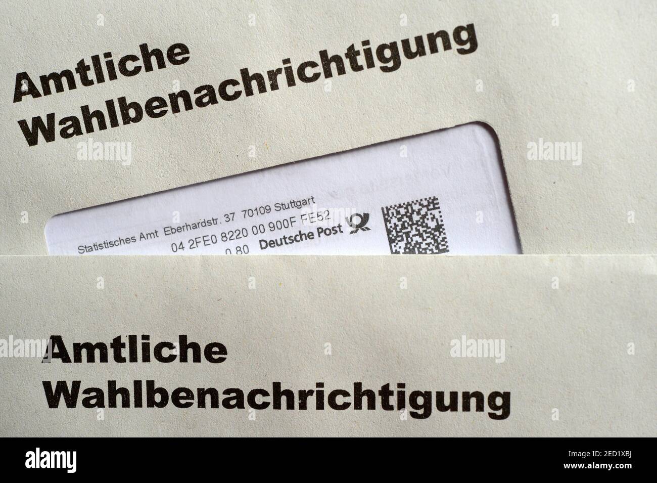Offizielle Wahlbenachrichtigung, Deutschland Stockfoto