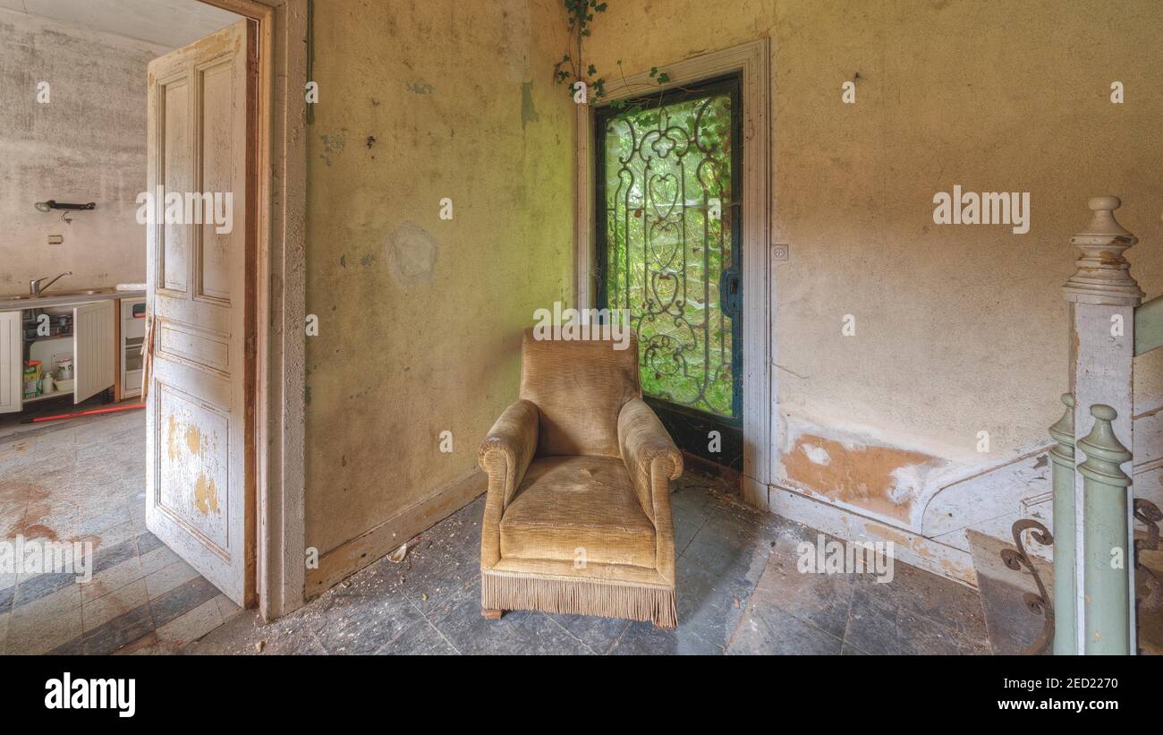 Manor House, Lost Place, Belgien Stockfoto