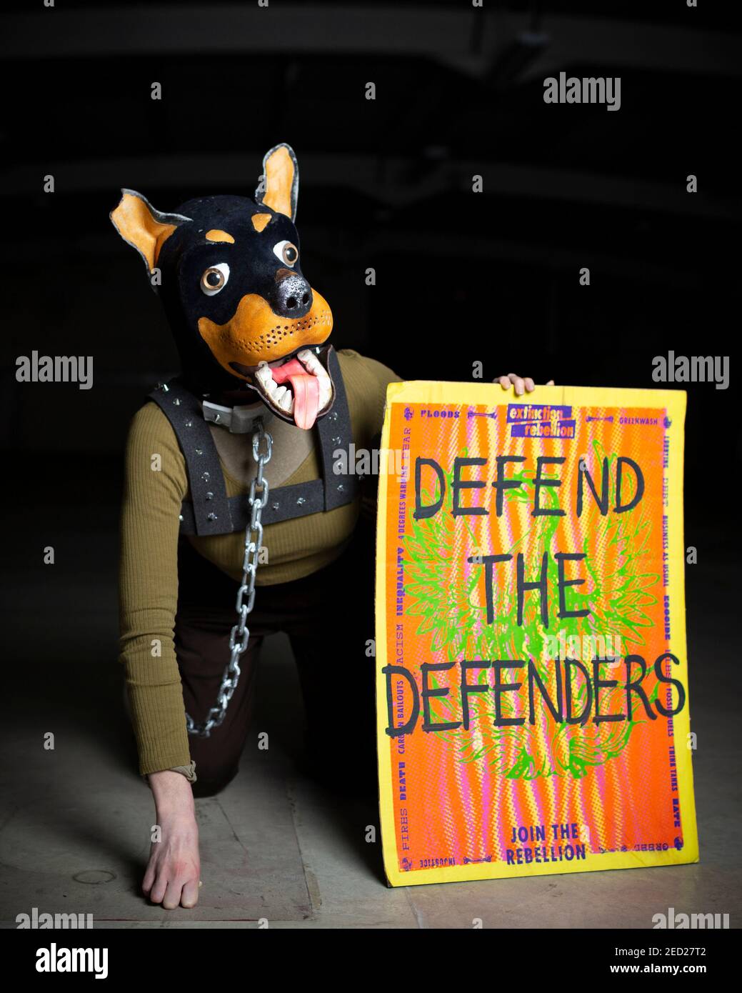 „Last Supper“ Amazon Rebellion Performance, Eco Solution Center, Ilford Stockfoto