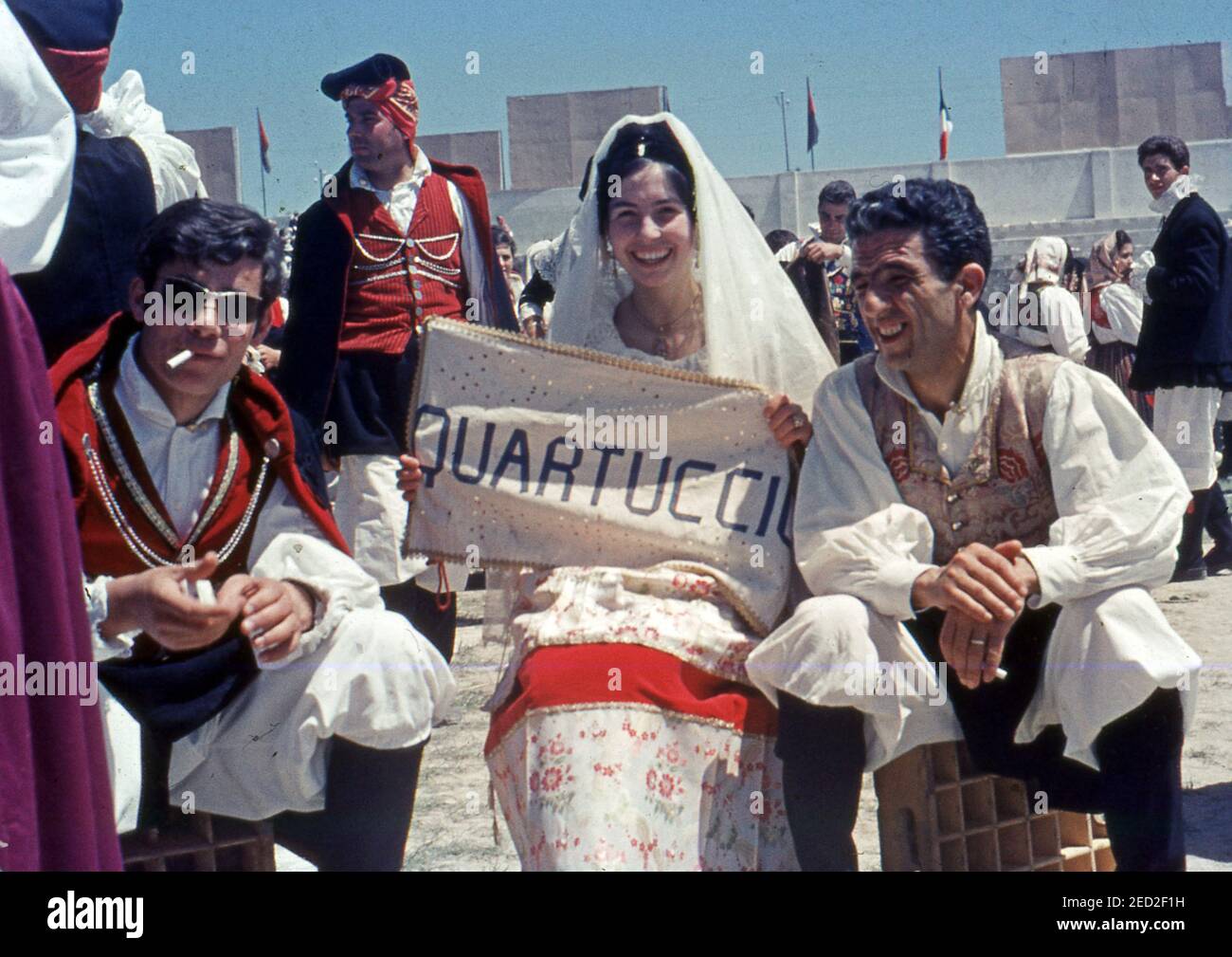 Sassari, Sardinien, Italien. Historische Bilder von Cavalcata Sarda 1964 (gescannt von Perutz color C18 fiilm) Stockfoto