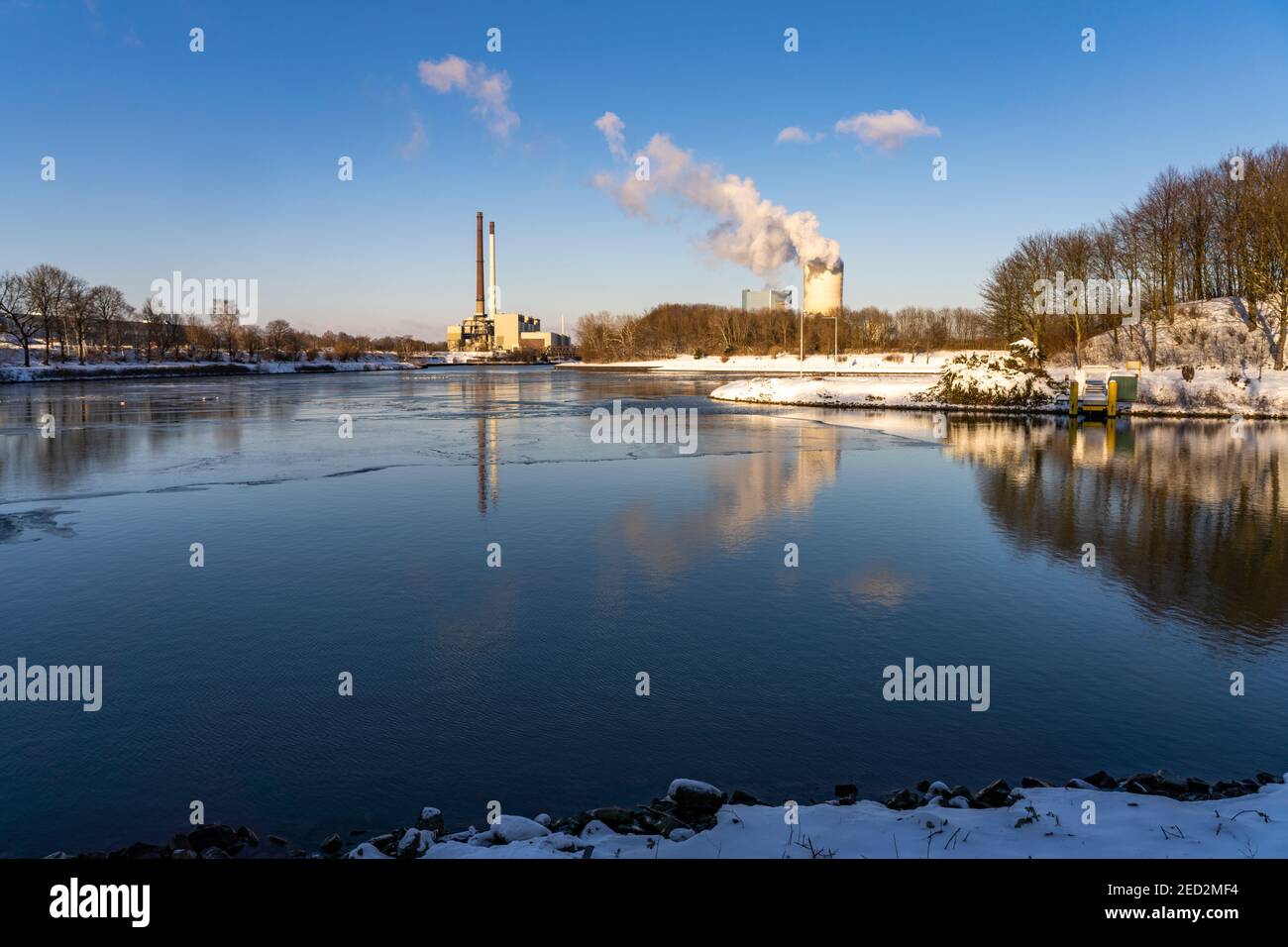 Kraftwerk Datteln am Dortmund-Ems-Kanal in Datteln, Nordrhein-Westfalen, Deutschland, Europa Stockfoto