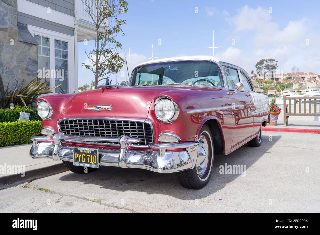 1950er Jahre Chevy Bel Air wurde in Newport Beach, Kalifornien, gesät. Stockfoto