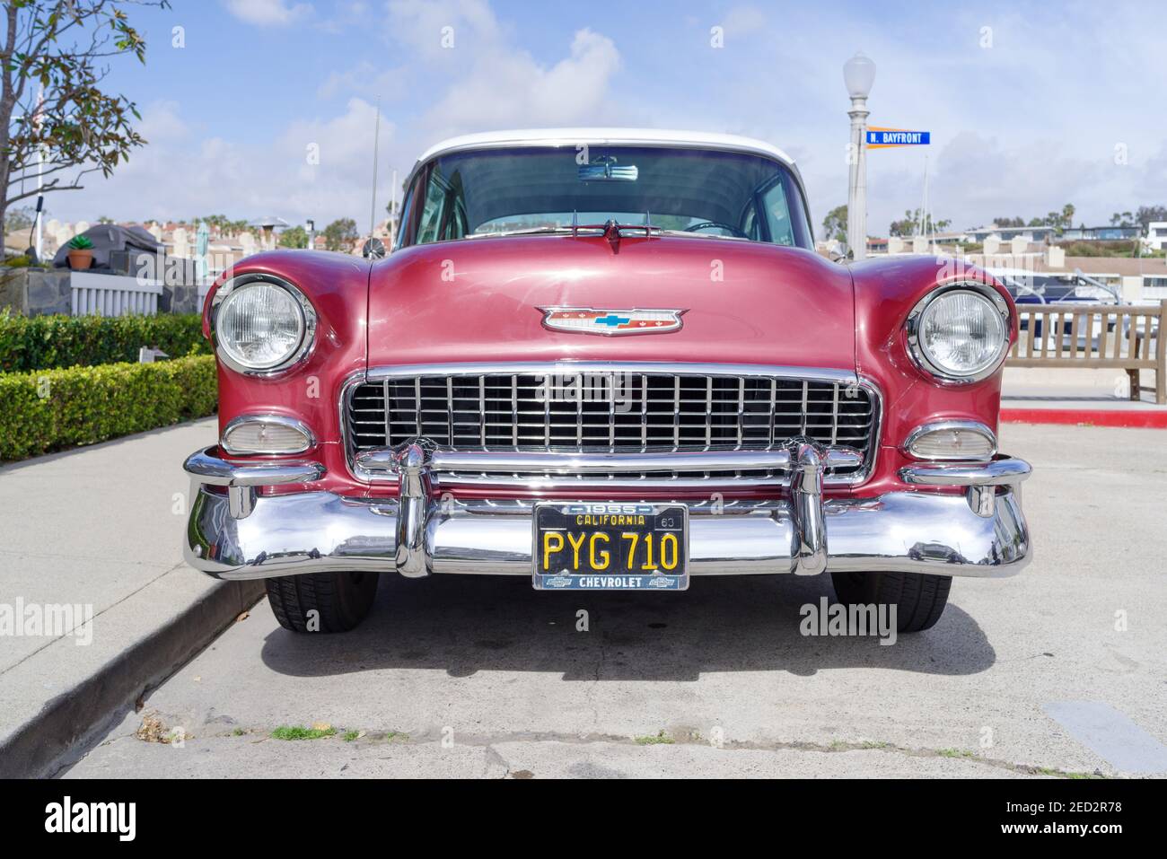 1950er Jahre Chevy Bel Air wurde in Newport Beach, Kalifornien, gesät. Stockfoto