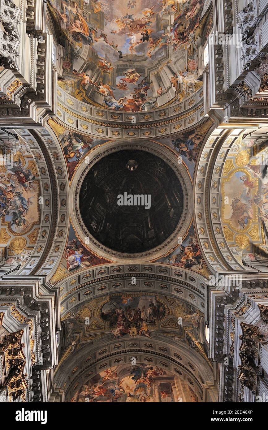 Italien, Rom, Kirche Sant'Ignazio (St. Ignatius), gefälschte Kuppel, Deckengemälde (Andrea Pozzo, 17th Jahrhundert) Stockfoto