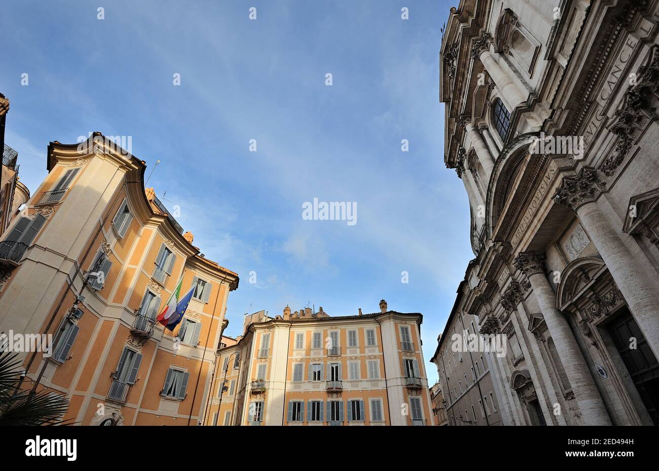 Italien, Rom, Piazza di Sant'ignazio, Kirche Sant'ignazio und Rokokogebäude (Architekt Filippo Raguzzini) Stockfoto