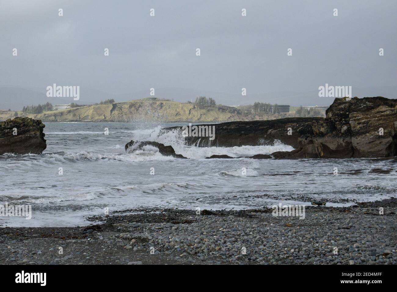 Shanvalla, West Cork, Irland. 14th Feb, 2021.starker Wind als die gelbe Wetterwarnung ist immer noch an Ort und Stelle rund um die Grafschaft Cork. Kredit: ND Nachrichten/Alamy Live Nachrichten Stockfoto