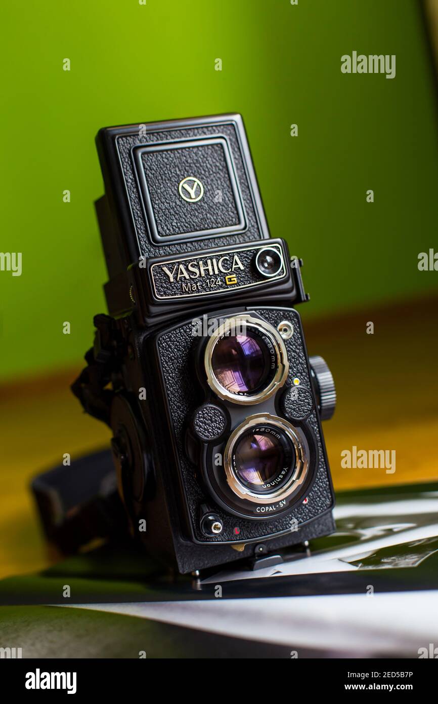 Kamera mit zwei Objektiven Stockfoto