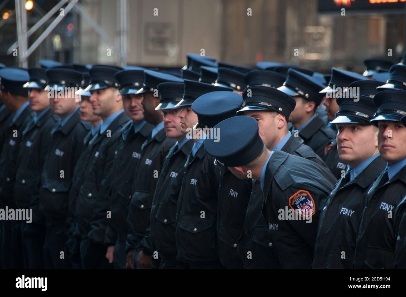 Feuerwehr auf Parade in New York Stockfoto