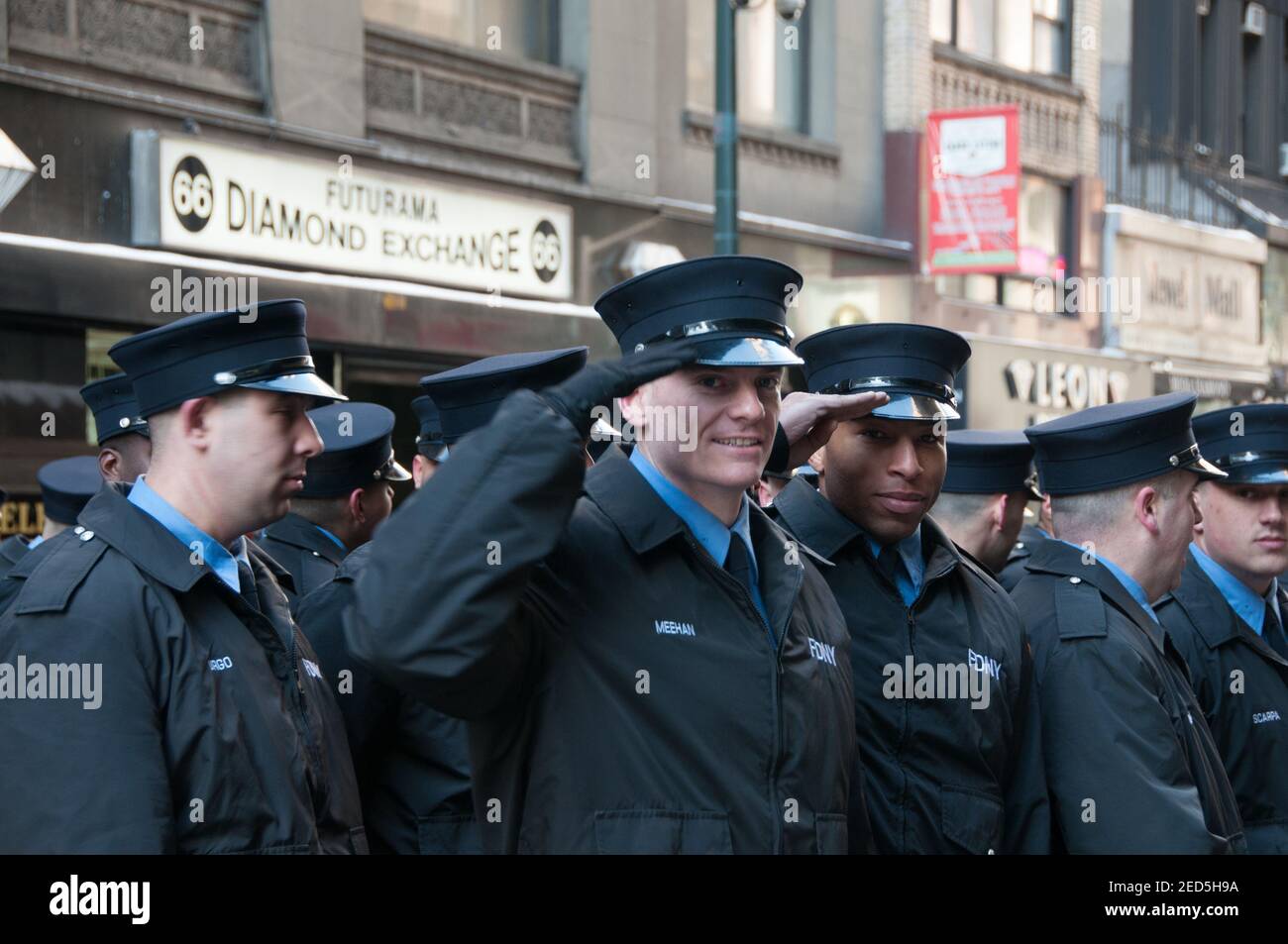 Feuerwehr auf Parade in New York Stockfoto