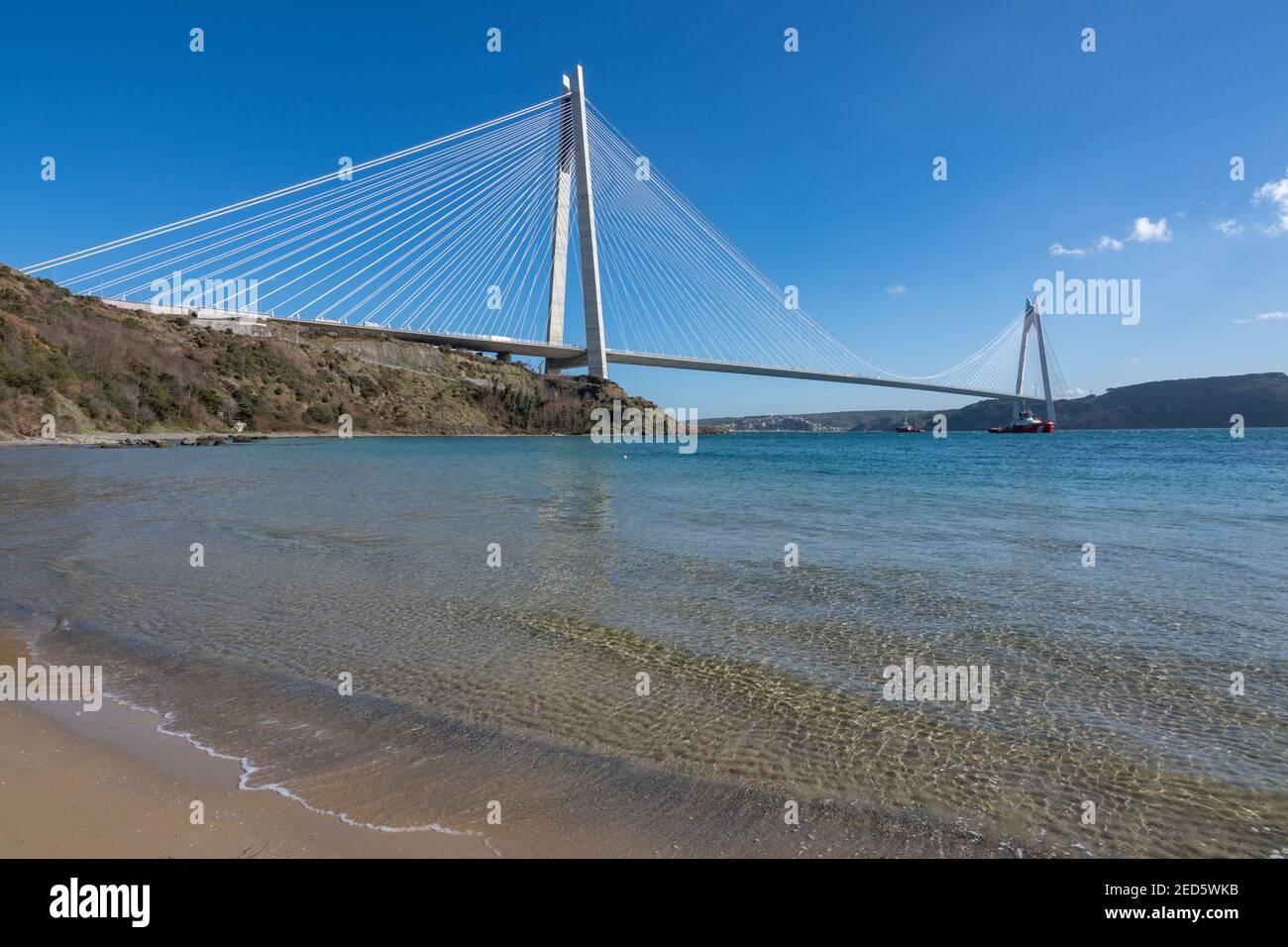 Die Yavuz Sultan Selim Brücke in Sariyer Bezirk von Istanbul, Türkei Stockfoto