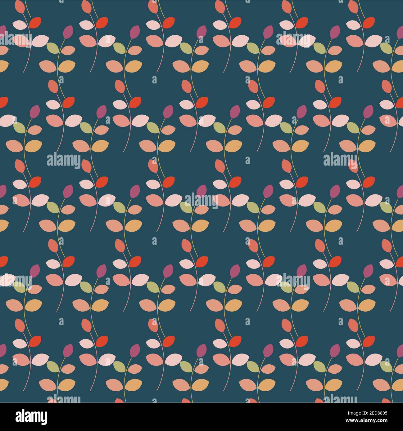 Abstraktes, fluorales Radialvektormuster auf dunkelblauem Hintergrund Stock Vektor