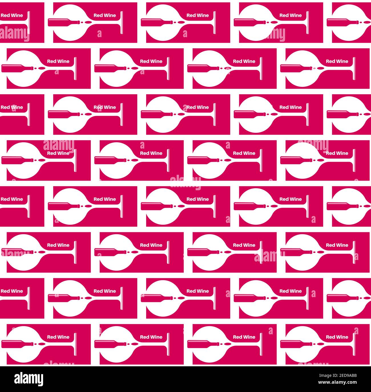 Rot Wein nahtlose Vektor-Muster Illustration auf einem roten Hintergrund Stock Vektor