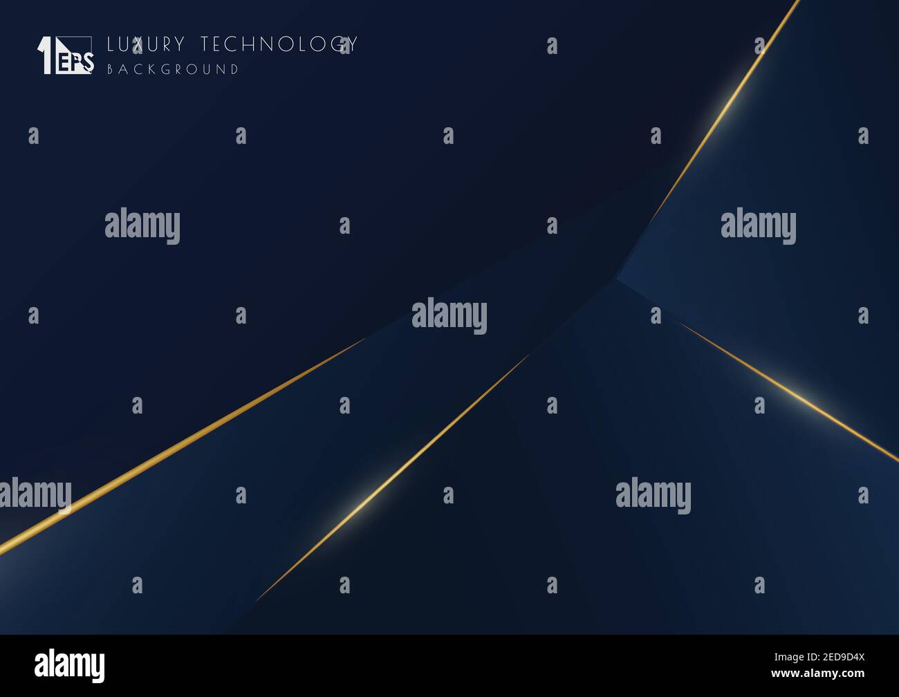 Abstraktes Luxus blau Tech Vorlage Design mit Gold glitzert Vorlage. Überlappender Stil der Grafik klassischen Hintergrund. Illustration Vektor Stock Vektor