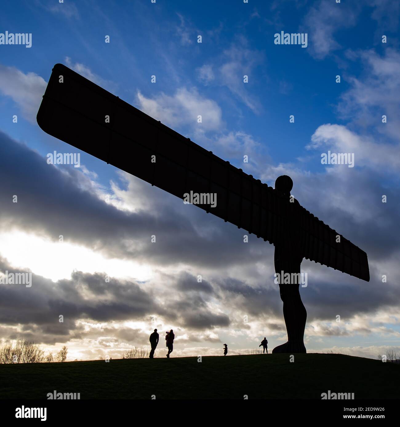 Angel of the North Silhouette bei Gateshead England Stockfoto