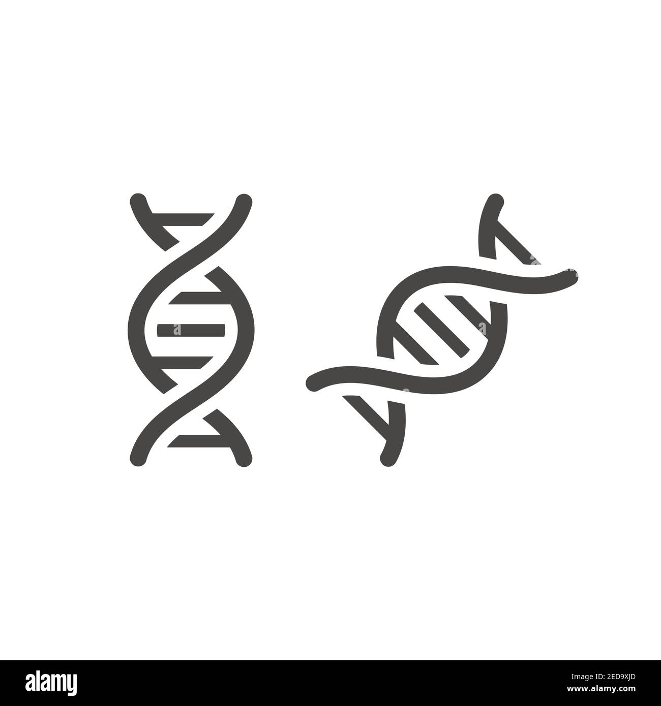 Schwarzes DNA-Vektor-Symbol. Einfaches Glyphensymbol. Stock Vektor