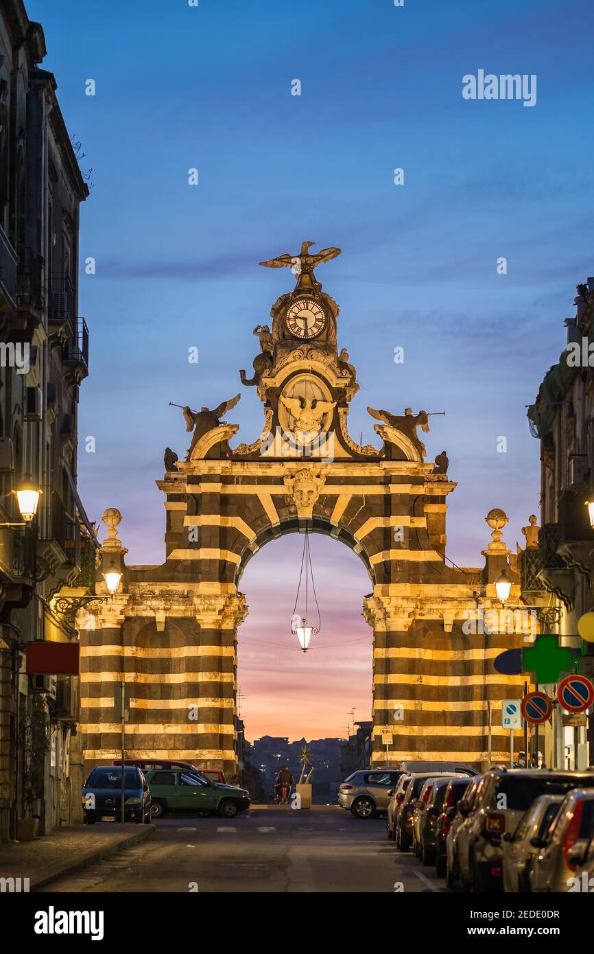 Arch Giuseppe Garibaldi in Catania, Sizilien Stockfoto