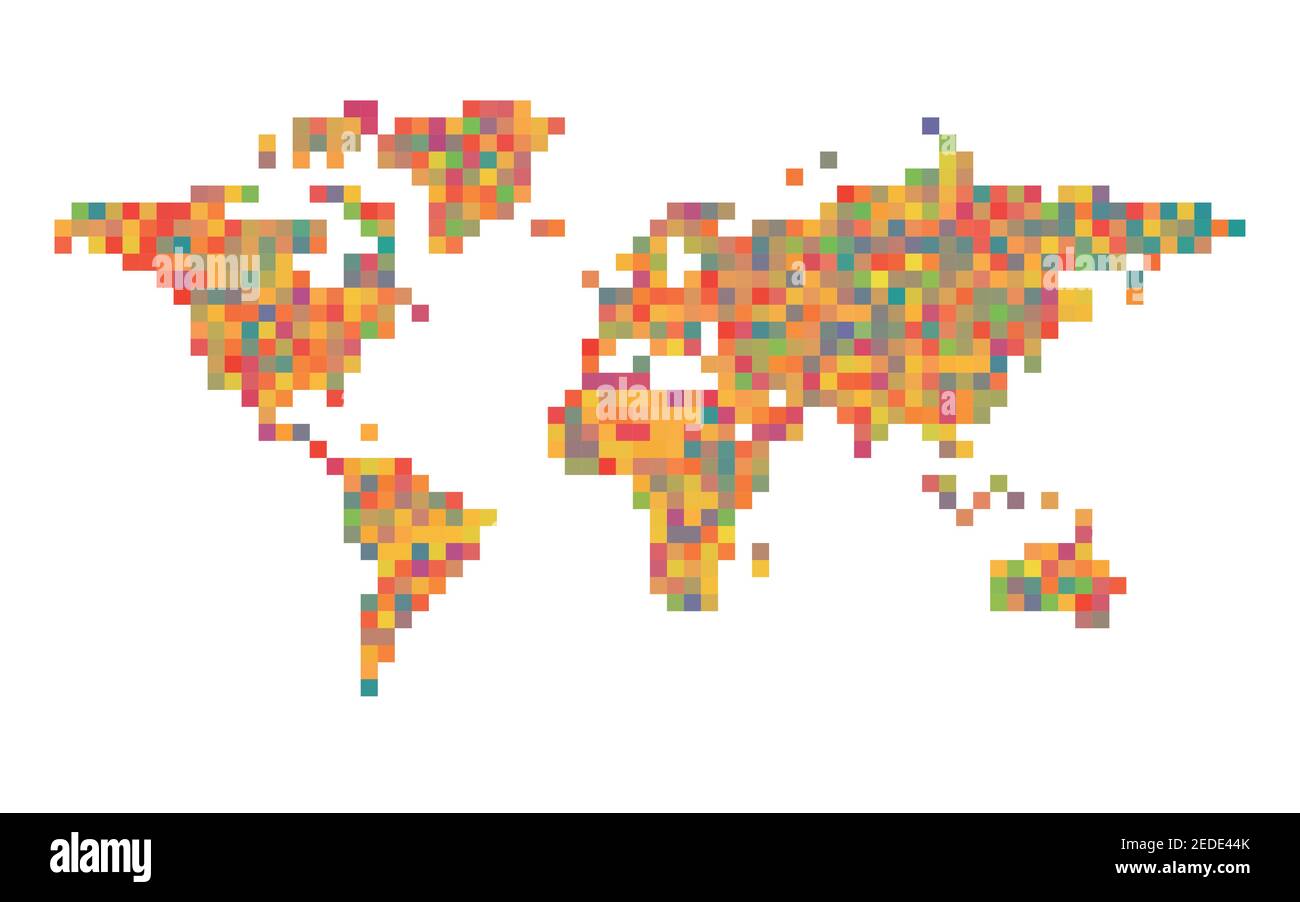 Farbenfrohe Weltkarte Mosaik Stock Vektor