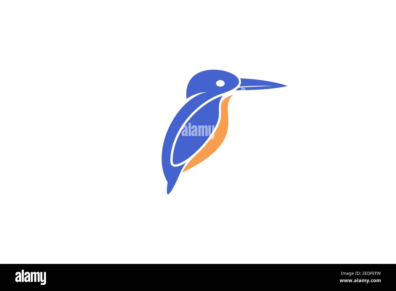 Kingfisher Vogel-Logo, isoliert auf weißem Hintergrund. Stock Vektor