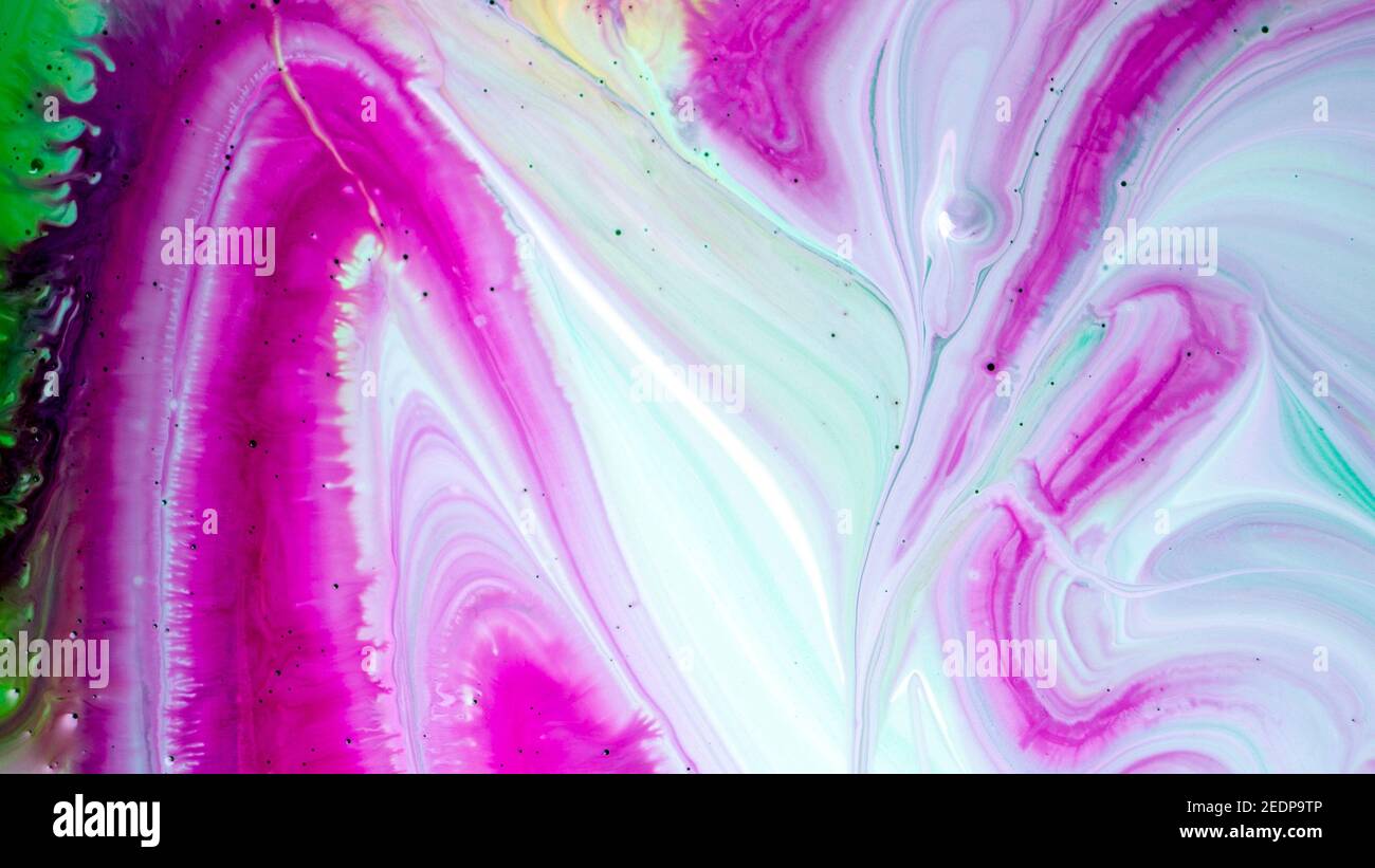Tinte, Farbe, abstrakt. Nahaufnahme. Bunte abstrakte Malerei Hintergrund. Ölfarbe mit hoher Textur. Hochwertige Teile. Stockfoto