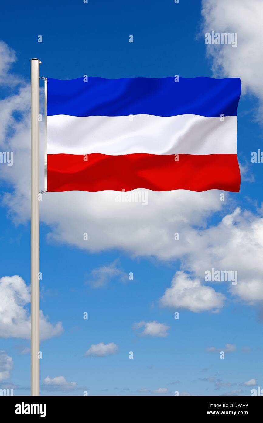 Flagge von Schleswig-Holstein, Deutschland, Schleswig-Holstein Stockfoto