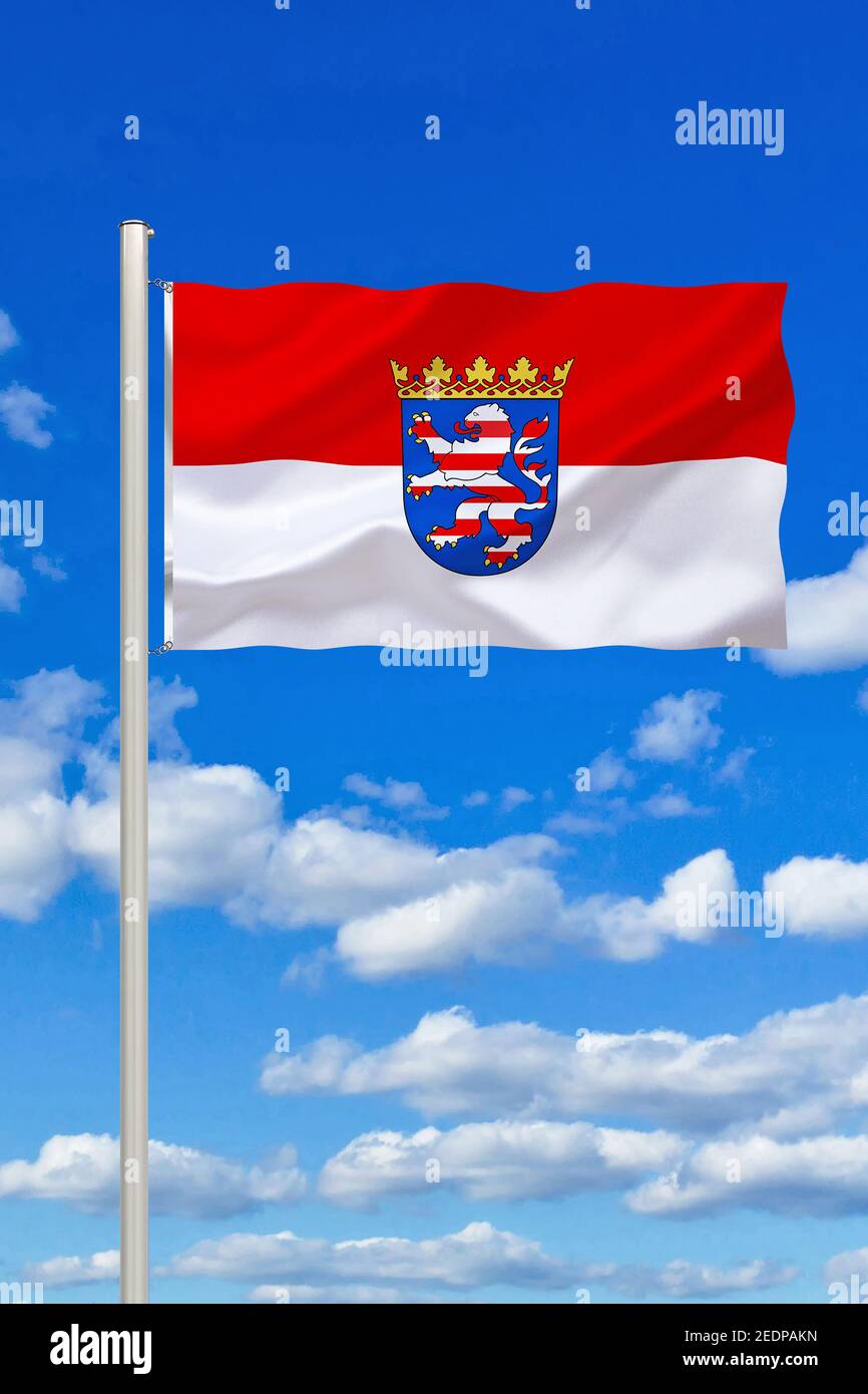 Flagge von Hessen, Handelsflagge, Deutschland, Hessen Stockfoto