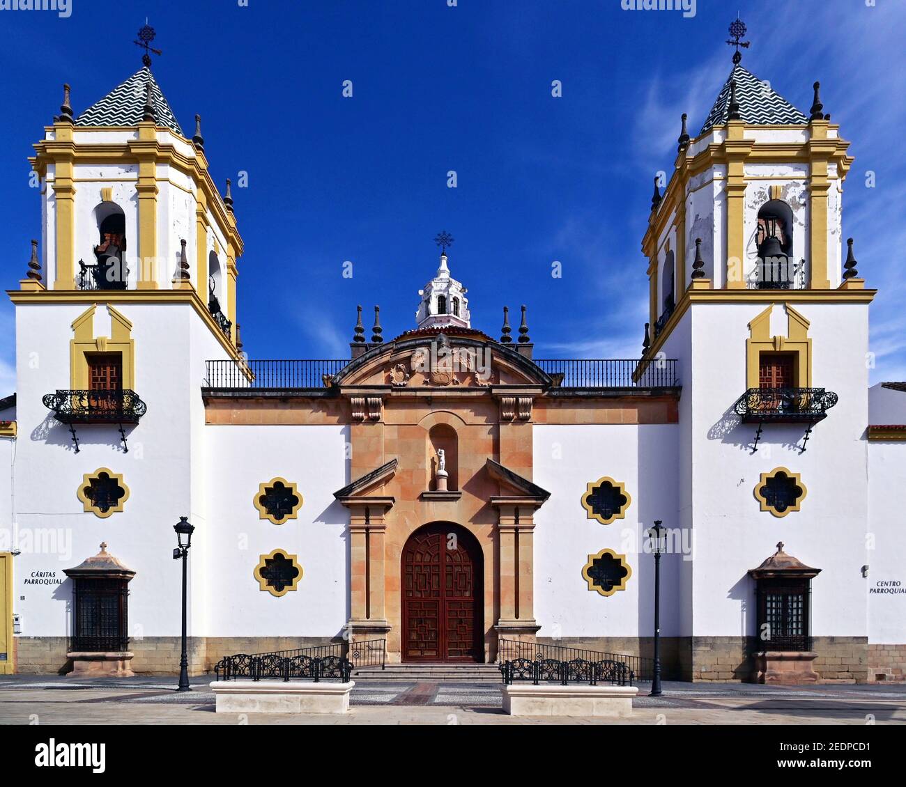 Plaza del Socorro und Kirche Iglesia del Socorro, Spanien, Andalusien, Ronda Stockfoto