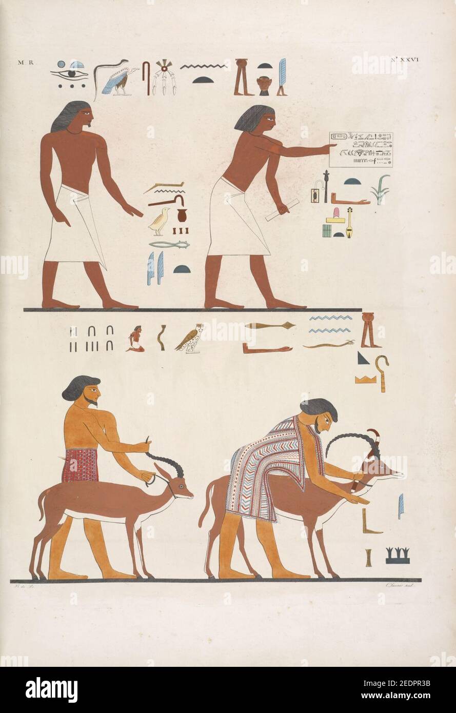 Stranieri fatti prigioni e condotti da uno scriba, sotto il regno di Osortasen II (Sesostris II) della dinastia XVII Stockfoto
