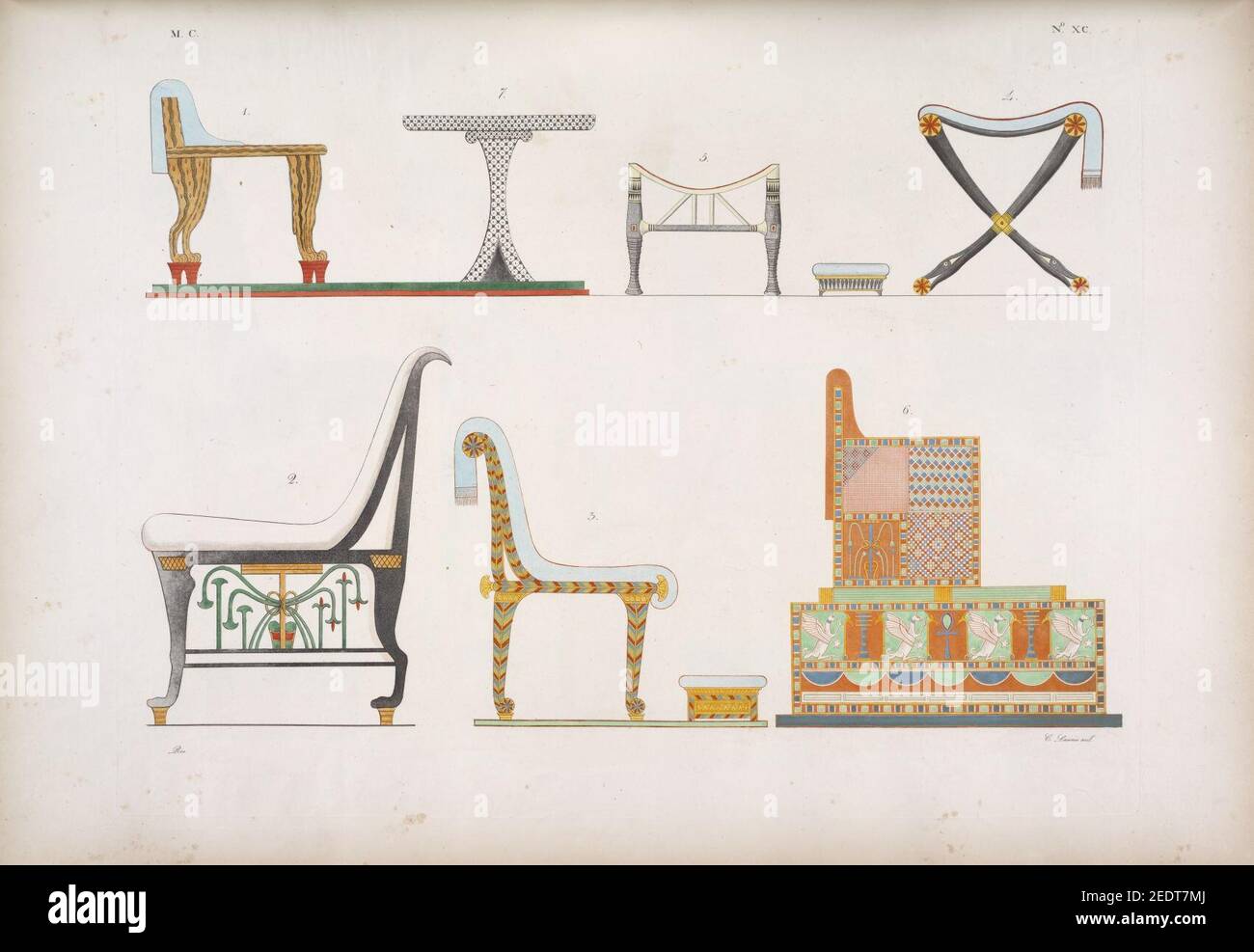 Varie sedie, un desco, e un trono Stockfoto