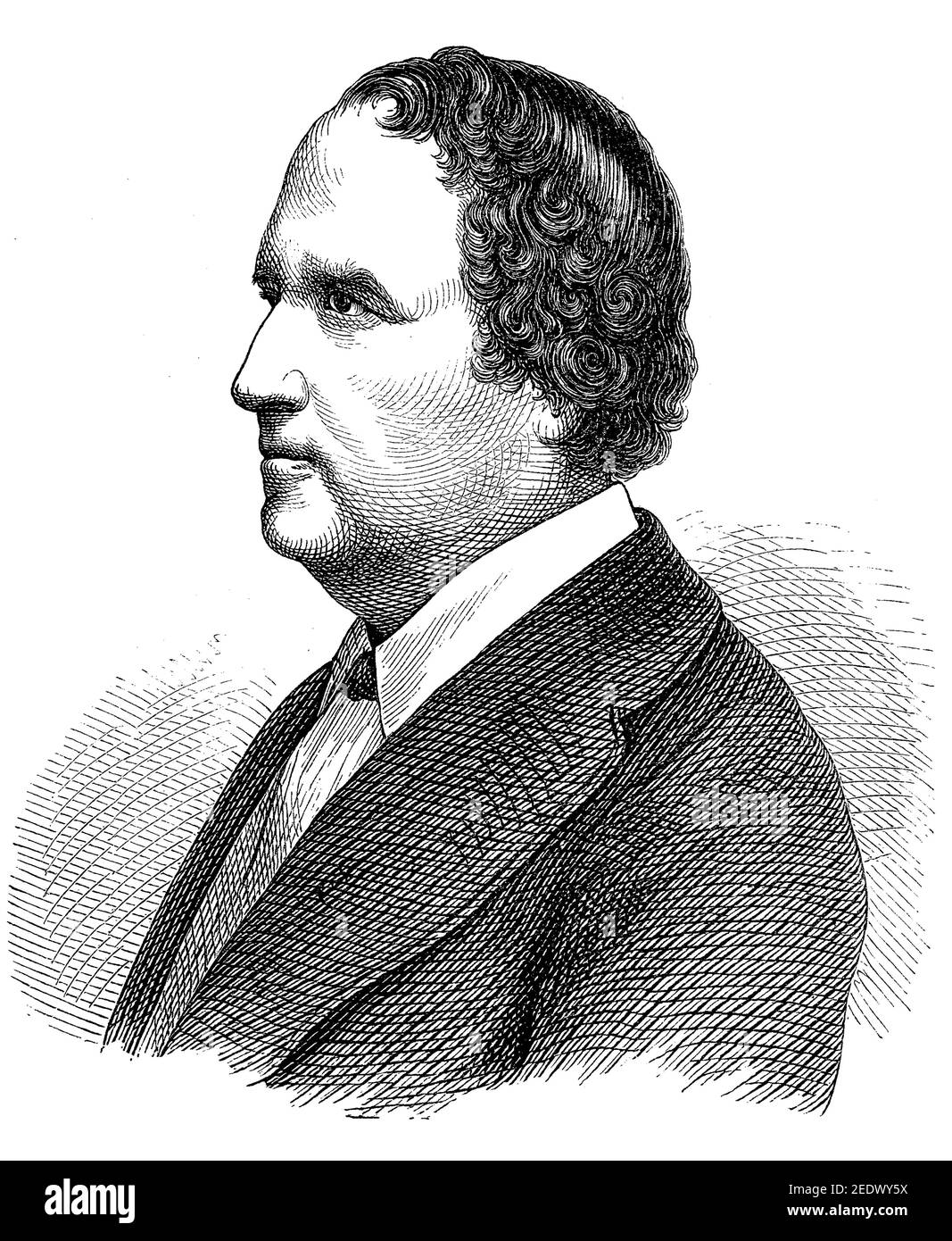 Hermann Hendrichs, 17. Oktober 1809 - 1. November 1871, deutscher Schauspieler / Hermann Hendrichs, 17. Oktober 1809 - 1. November 1871, ein deutscher Schauspieler, Historisch, historisch, digital verbesserte Reproduktion eines Originals aus dem 19th. Jahrhundert / digitale Reproduktion einer Originalvorlage aus dem 19. Jahrhundert, Stockfoto