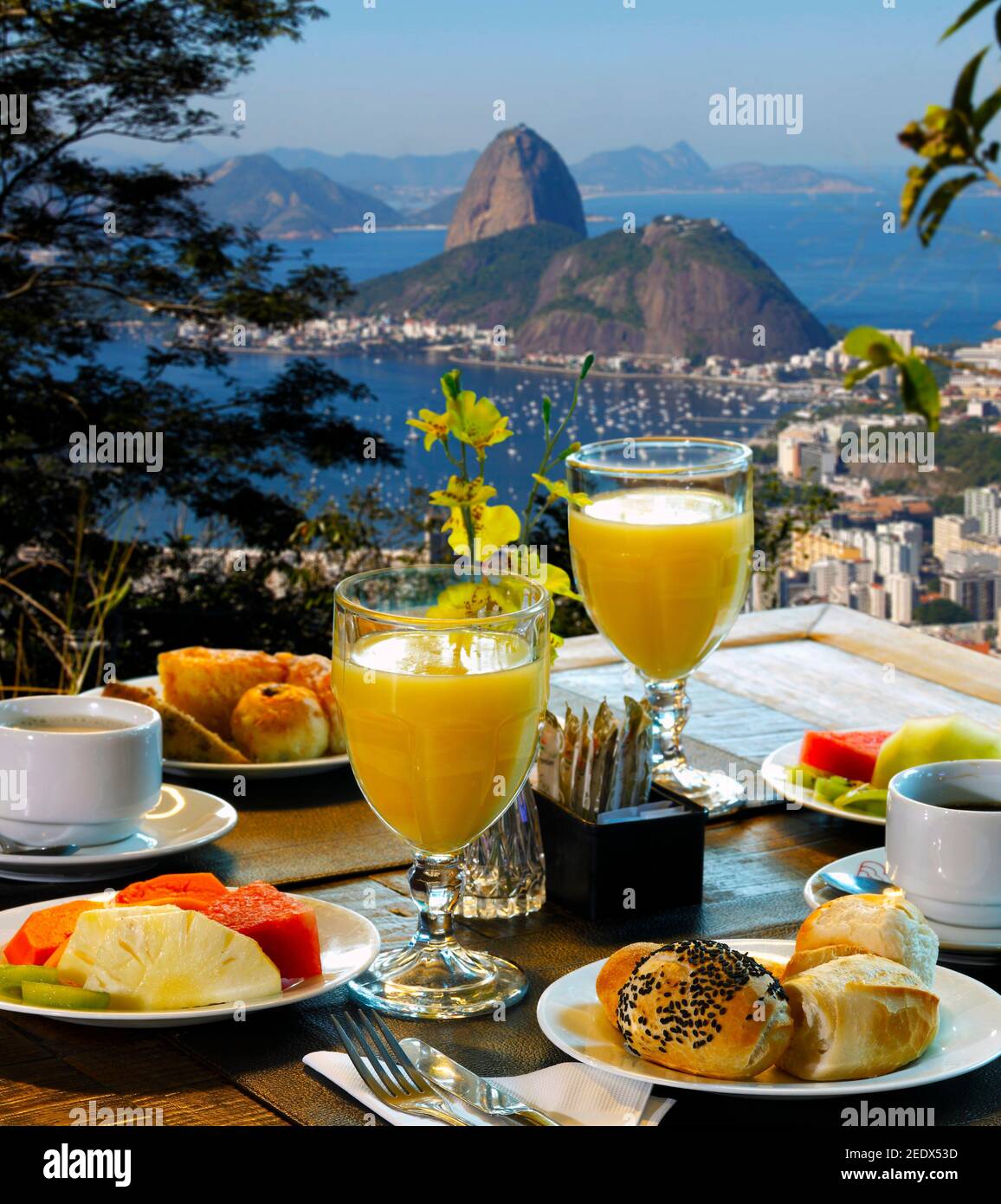 Frühstück Rio de Janeiro Stockfoto