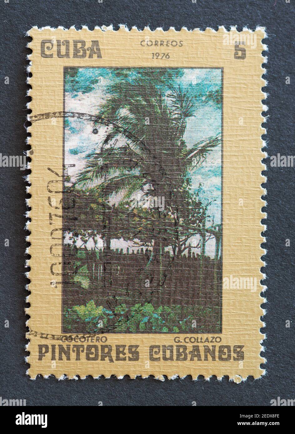 Alte kubanische Briefmarken Stockfoto