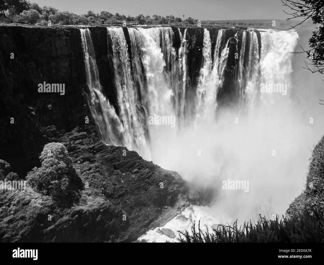 Majestätischer Blick auf die Victoria Falls Stockfoto