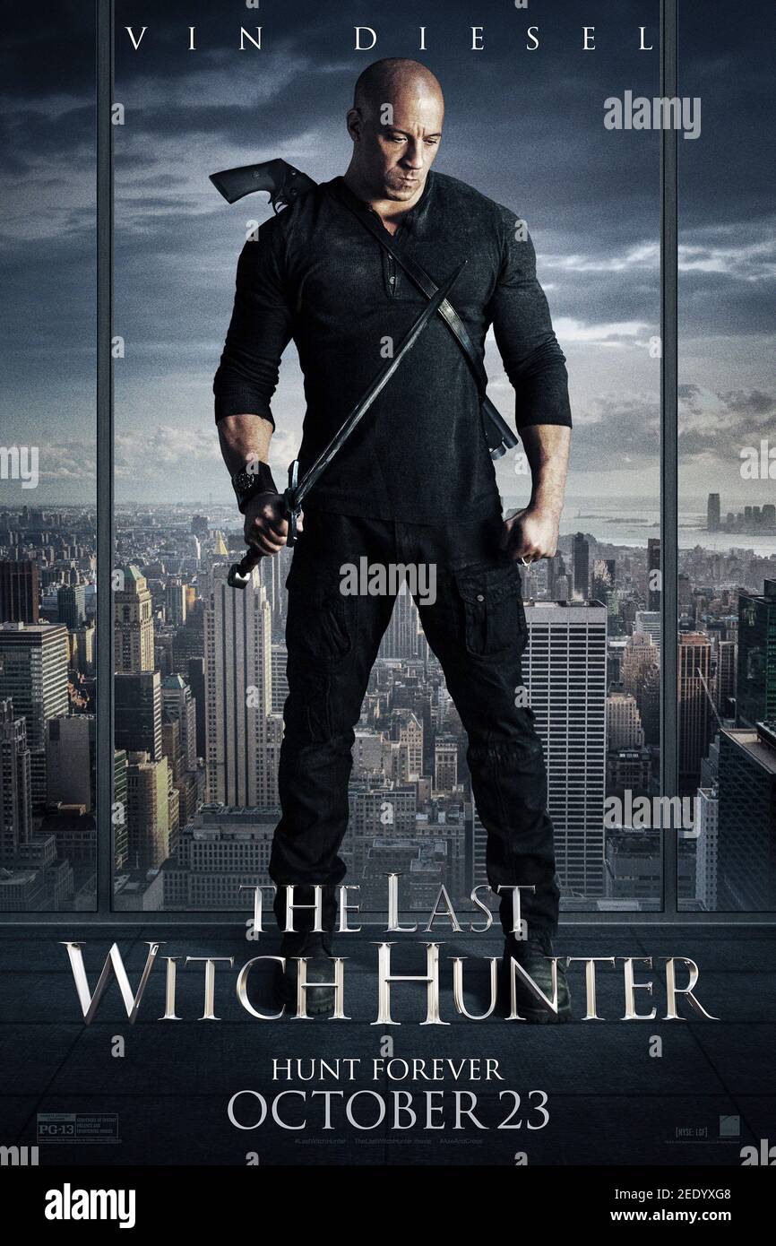 The Last Witch Hunter (2015) Regie: Breck Eisner mit Vin Diesel, Rose Leslie und Elijah Wood. Der letzte Hexenjäger ist alles, was zwischen der Menschheit und den Vereinten Kräften der schrecklichsten Hexen der Geschichte steht. Stockfoto