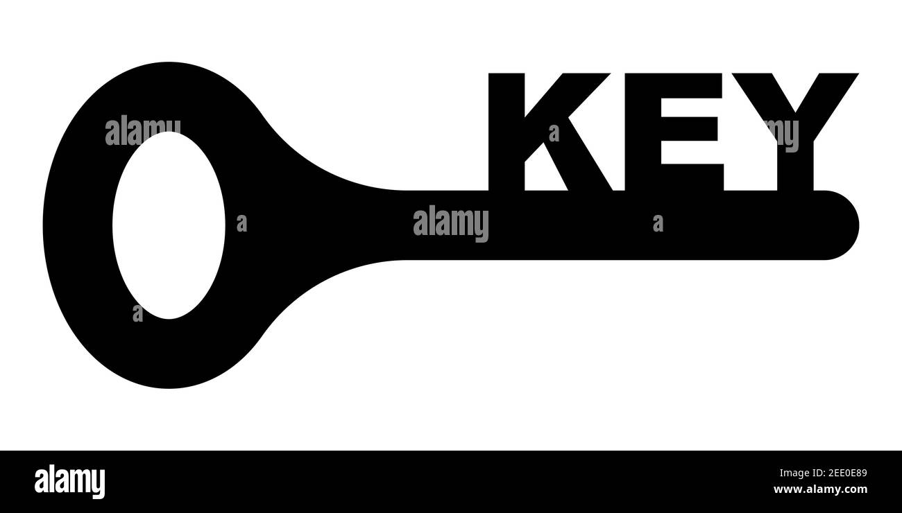 Silhouette Form eines Schlüssels, das Symbol offen, Vektor-Schlüssel Konzept der Öffnung Stock Vektor