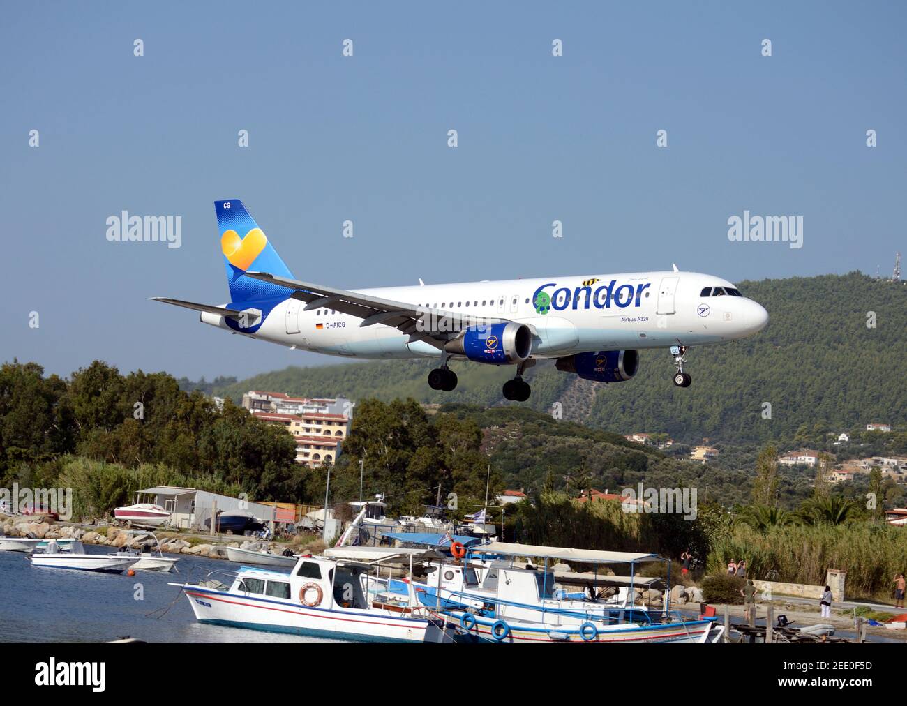 Skiathos Flughafen, Griechenland Stockfoto