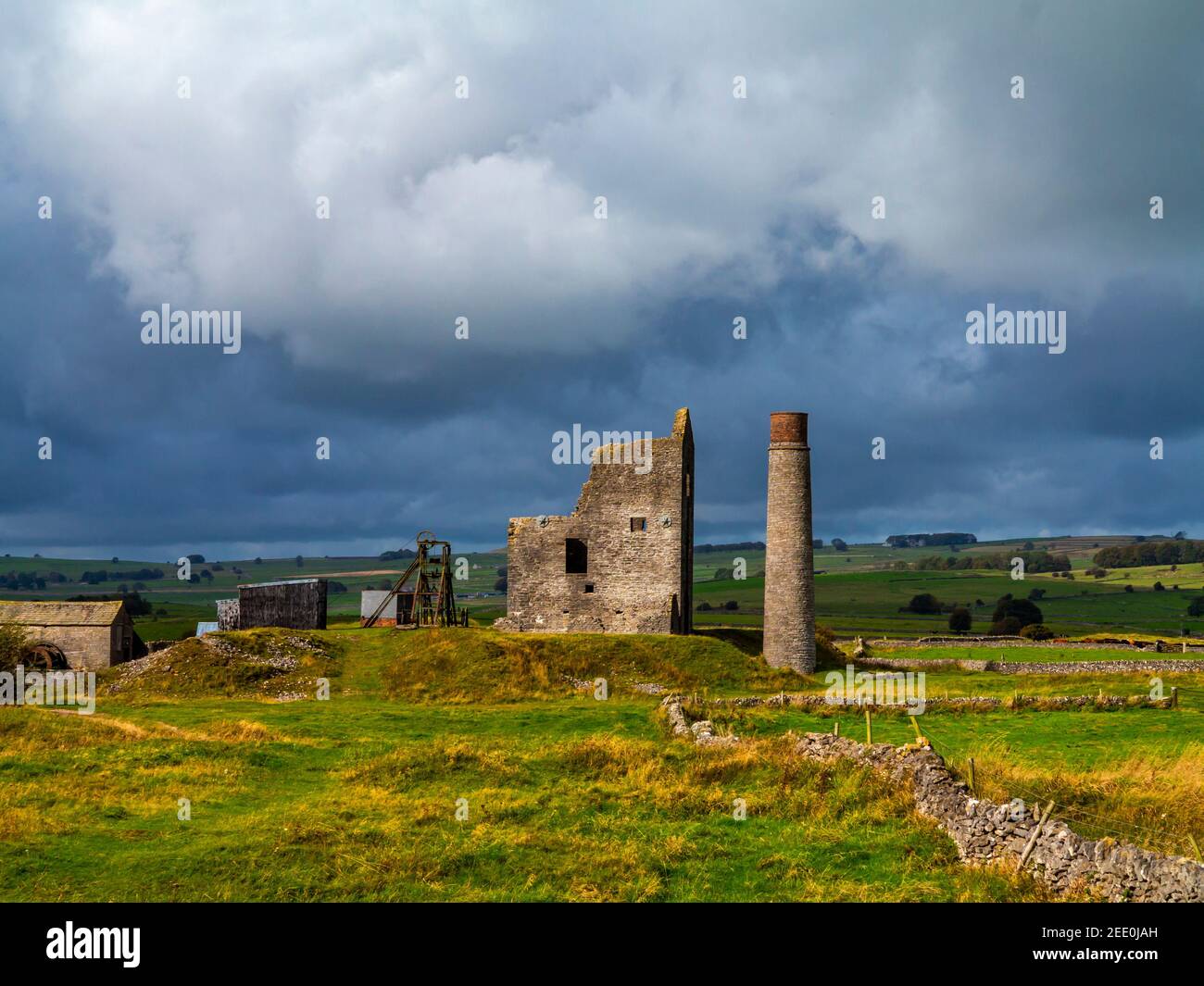 Elster Mine in der Nähe von Sheldon die letzte Bleimine im Derbyshire Peak District England schloss 1958 nach zweihundert Jahren Produktion. Stockfoto