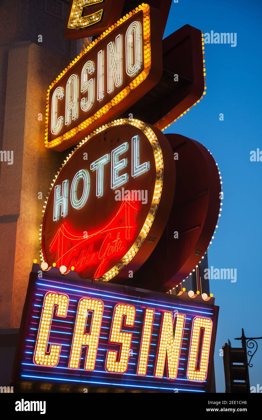 Neonschilder in Las Vegas, Nevada, USA Stockfoto
