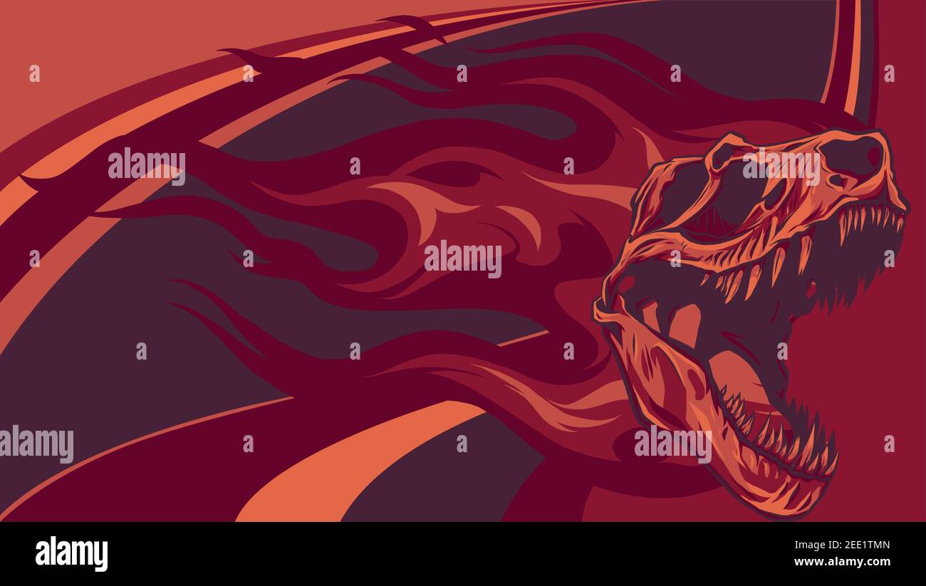 Dinosaurier-Schädel. Zeichnung Des T-Rex Skull Vektors Stock Vektor