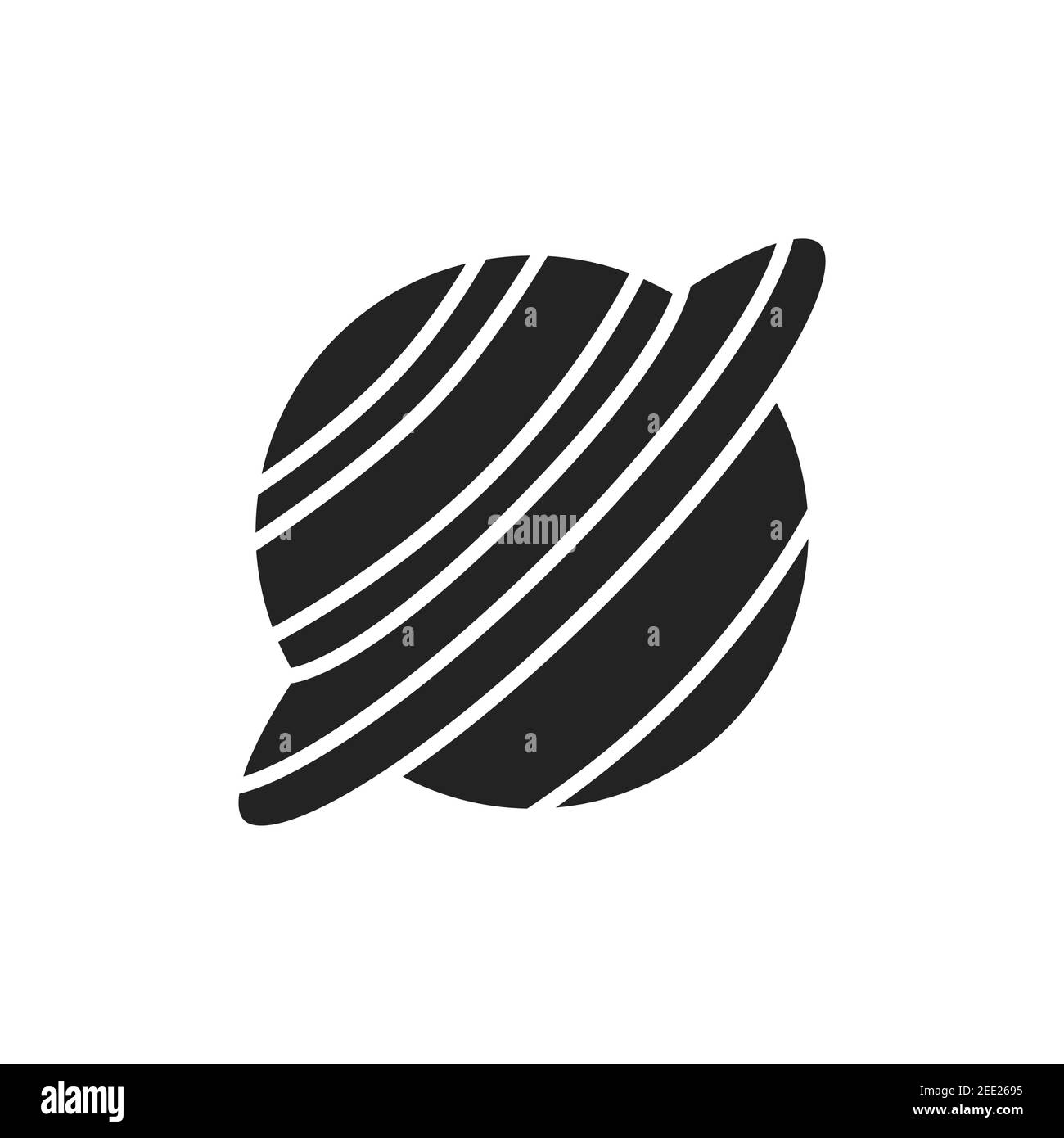 Saturn Planet Farbe Linie Symbol. Piktogramm für Webseite, mobile App, Promo. Bearbeitbare Kontur. Stock Vektor