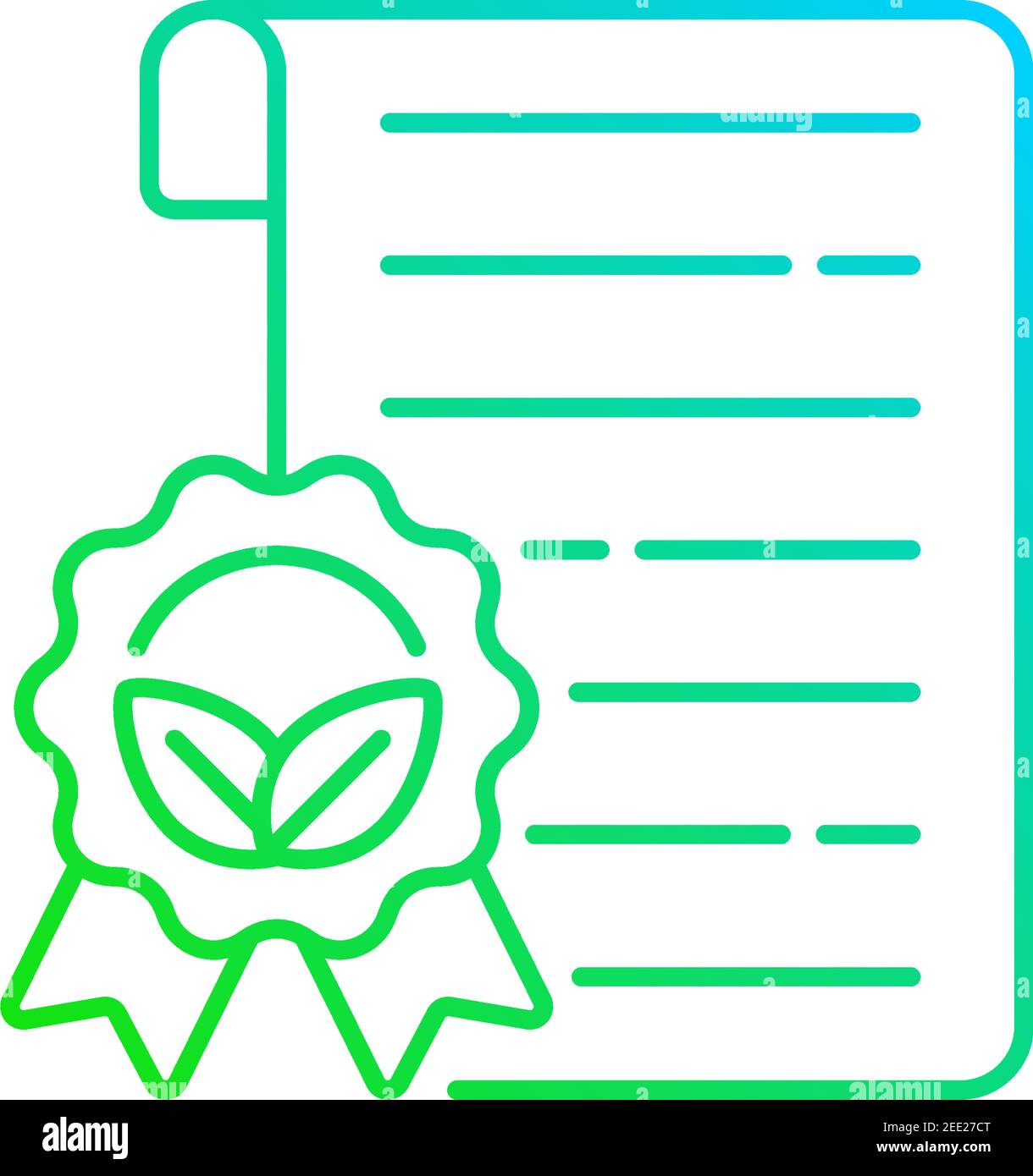 Symbol für Gradienten-Linear-Vektor für zertifizierte Materialien Stock Vektor