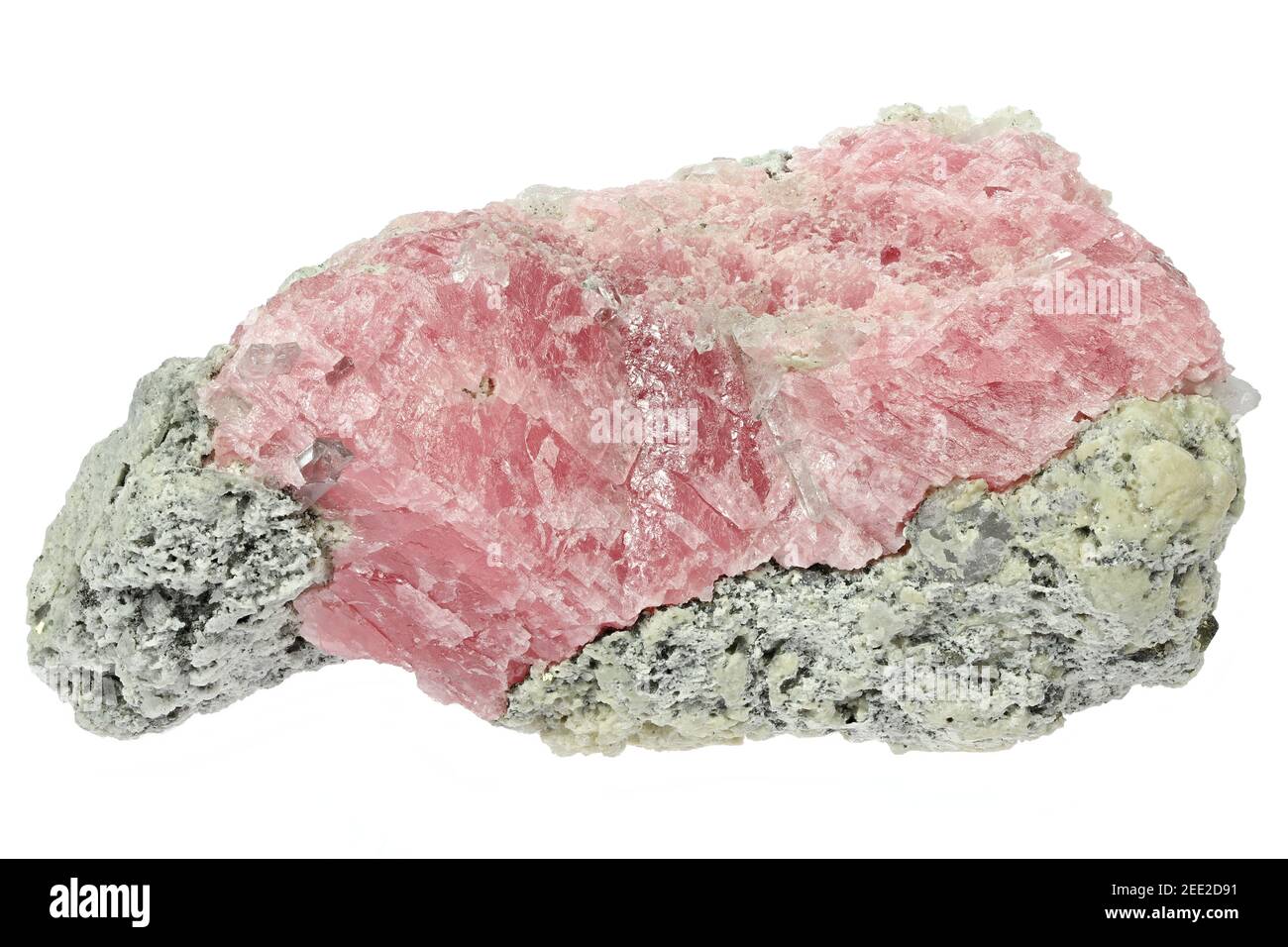 rhodochrosite aus Guangxi, China isoliert auf weißem Hintergrund Stockfoto