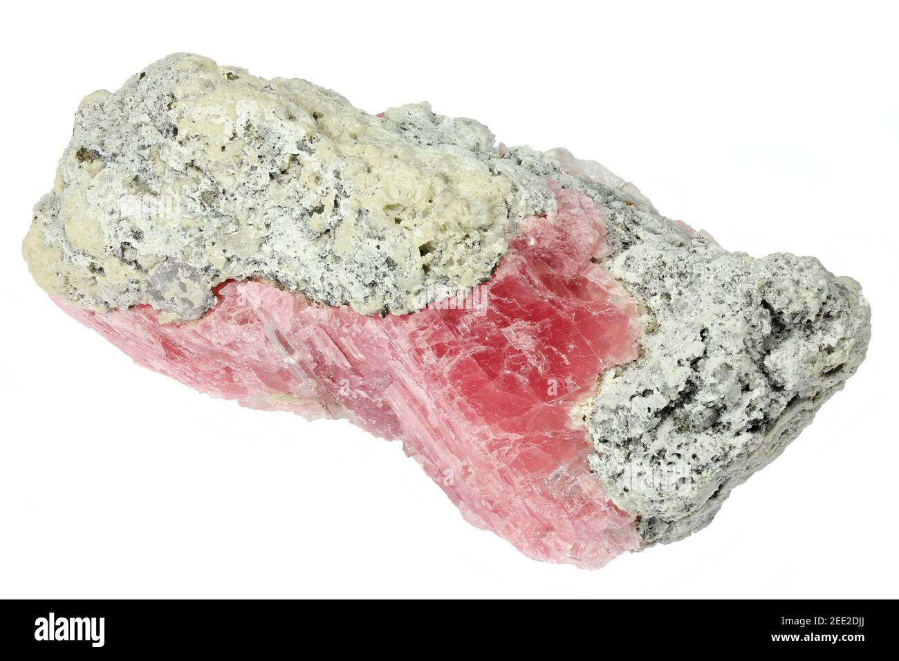 rhodochrosite aus Guangxi, China isoliert auf weißem Hintergrund Stockfoto