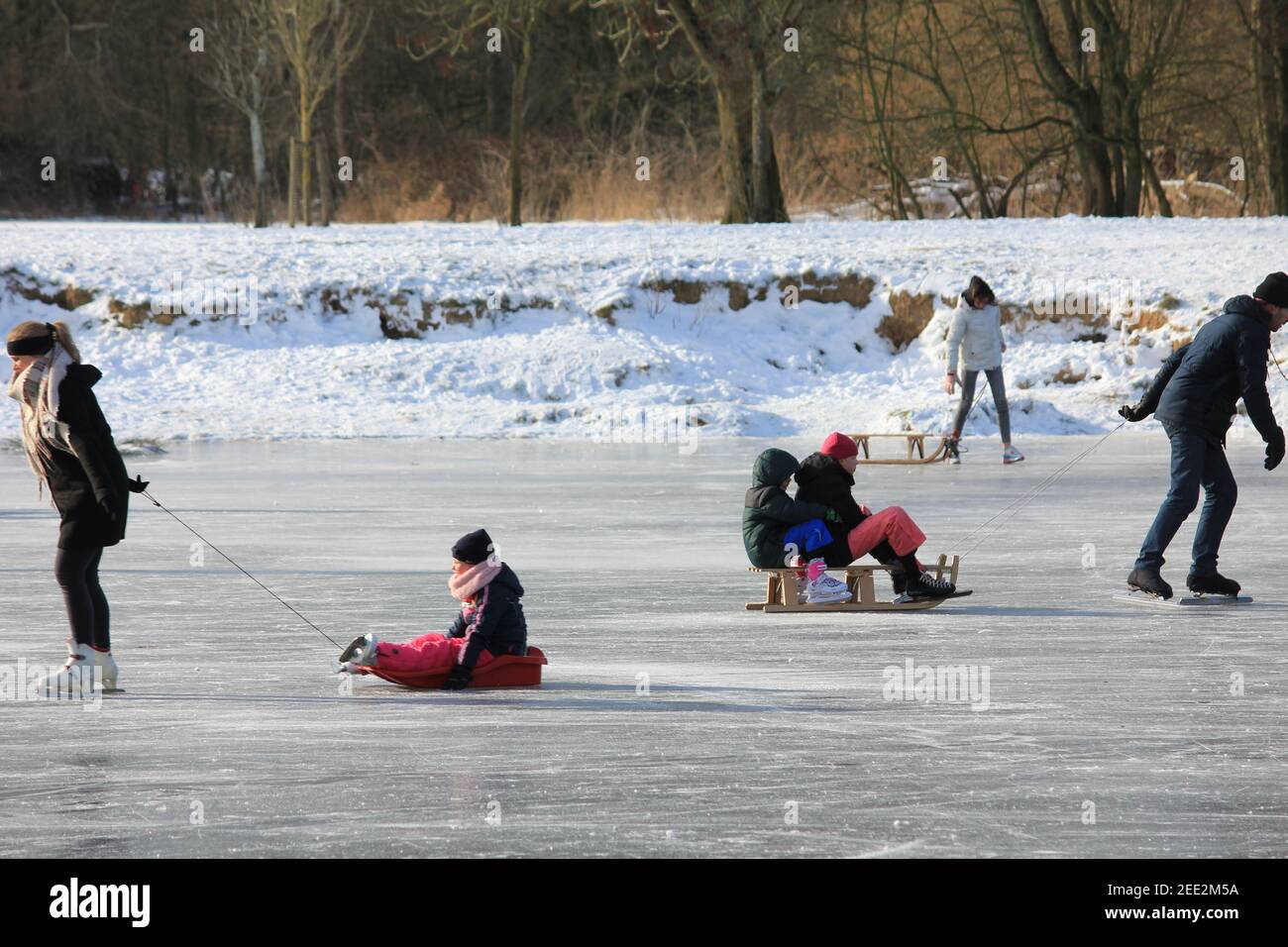 Winter im Stadtpark Staddijk Stockfoto