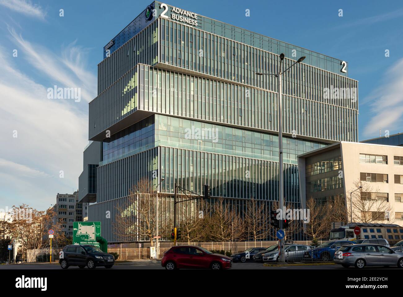Advance Business Center oder Center von GTC Group als Neuestes modernes Bürogebäude im Sofia Business Park in Sofia Bulgarien Europa ab 2021 Stockfoto