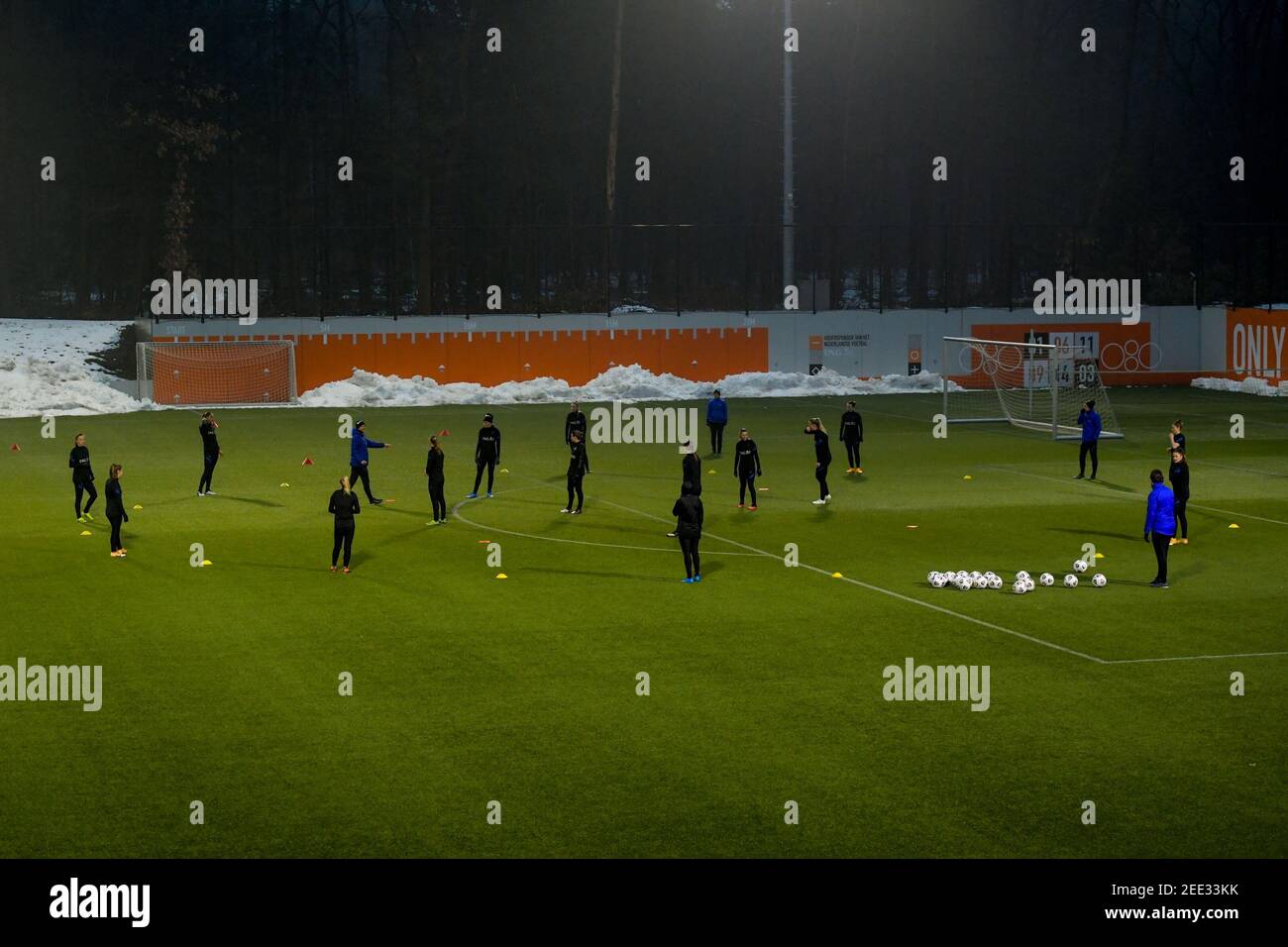 ZEIST, NIEDERLANDE - FEBRUAR 15: Allgemeine Ansicht während des Trainings vor dem Spiel zwischen Belgien und den Niederlanden auf dem KNVB Campus am Februar Stockfoto