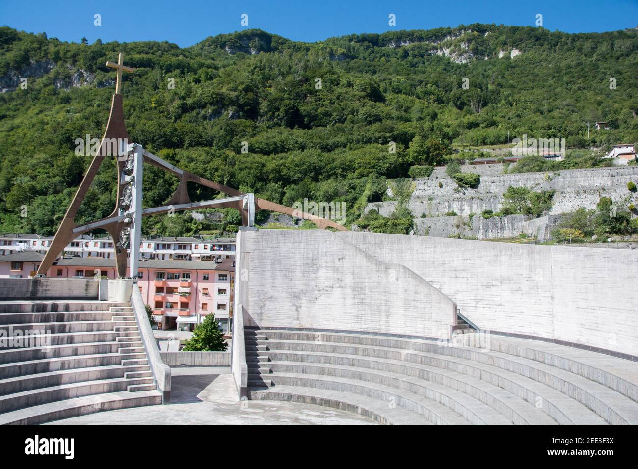 Chiesa DAL PREVAT 2 di Santa Maria Immacolata, Brutalist Kirche von Longarone, Italien. Stockfoto