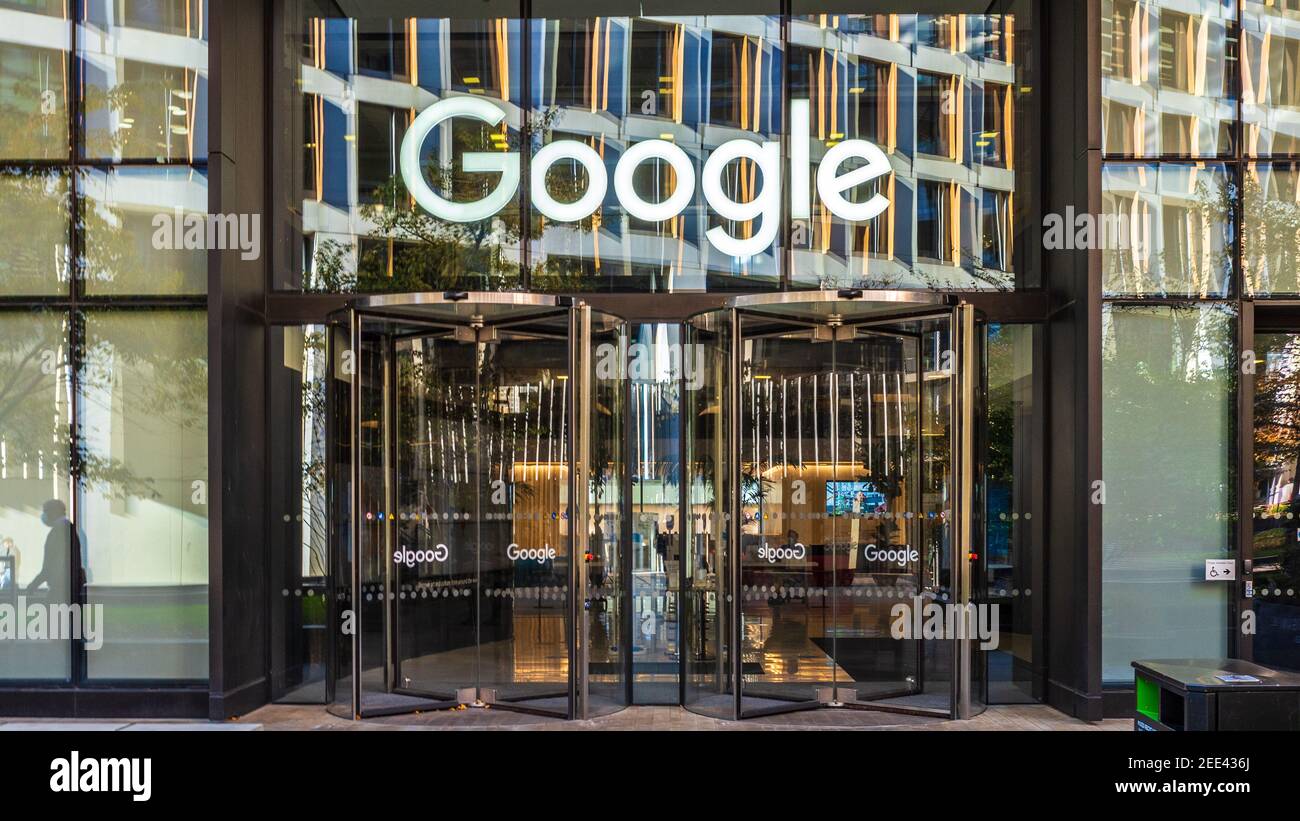 Google London HQ - die Büros von Google UK und Youtube London am 6 Pancras Square in der Nähe der King's Cross Station im Zentrum von London UK Stockfoto