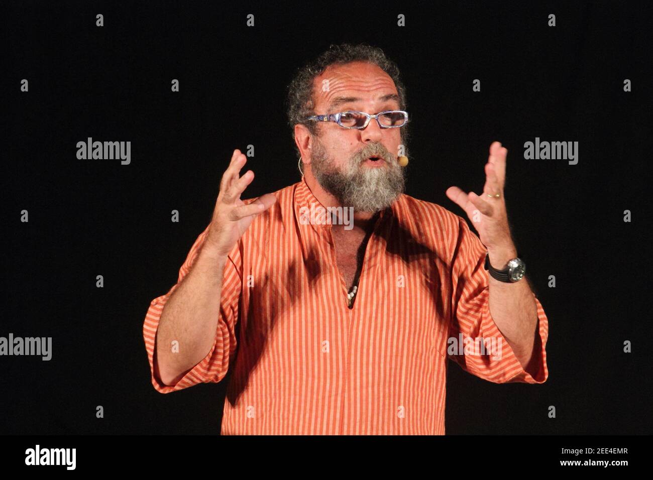 Cassino, Italia - 19 agosto 2012: Giobbe Covatta ospite dell'Associazione Peppino Impastato Stockfoto