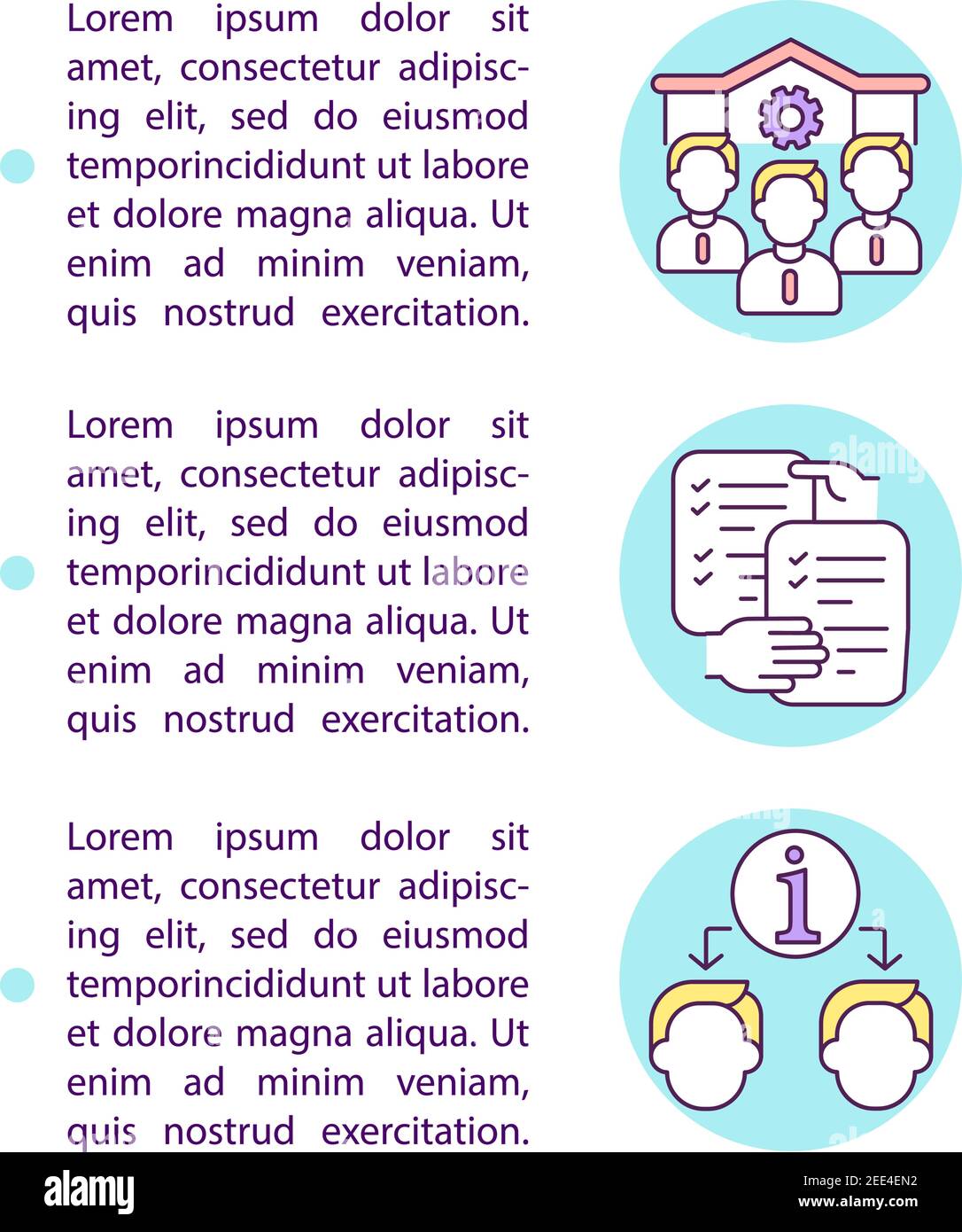 Symbol für das Konzept „Mitarbeiterorientierung“ mit Text Stock Vektor